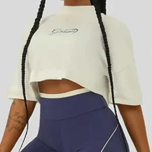 Cropped Growth Oversized Fine Branco/Azul