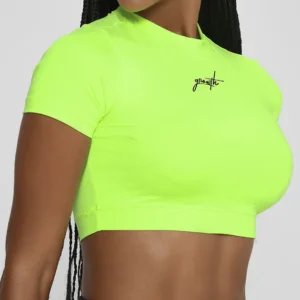 Cropped Sense Manuscrito Amarelo Neon
