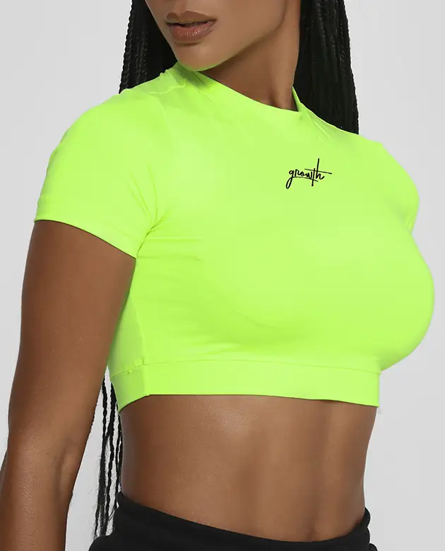 Cropped Sense Manuscrito Amarelo Neon