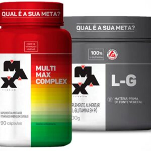 Max Titanium Kit Pro Imunidade - Glutamina 300g + Multi Max 90 cápsulas L-G Glutamina 300g