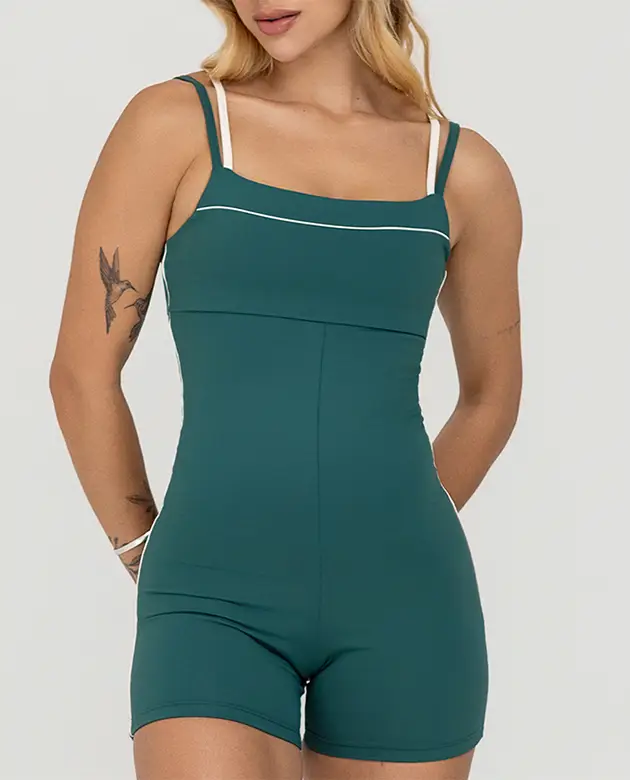 Macaquinho Growth Costas V Contrastante Verde Escuro