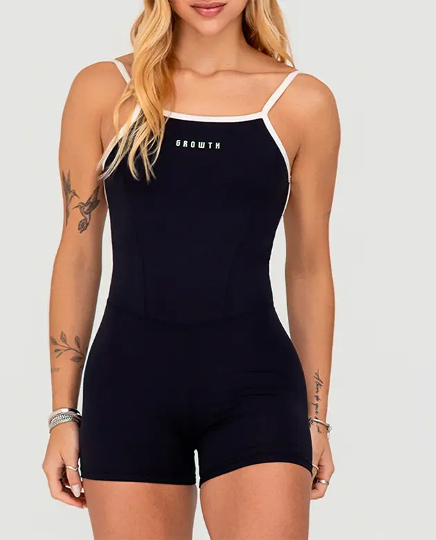 Macaquinho Growth Vies Contrastante Preto Com Off