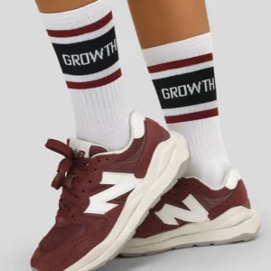 Meia Premium Cano Alto Branca Com Faixas