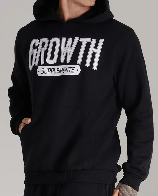 Moletom Preto Growth Caixa Alta