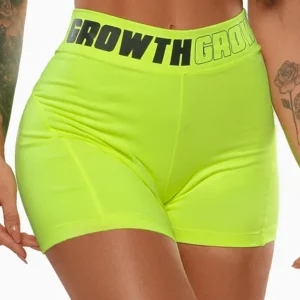 Short Amarelo Neon Ad Recorte Logo Growth