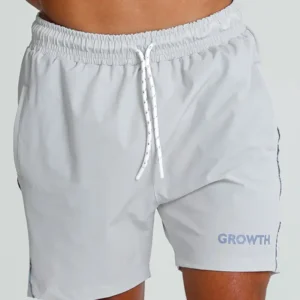 Short Banho Growth Cinza Detalhes Azul