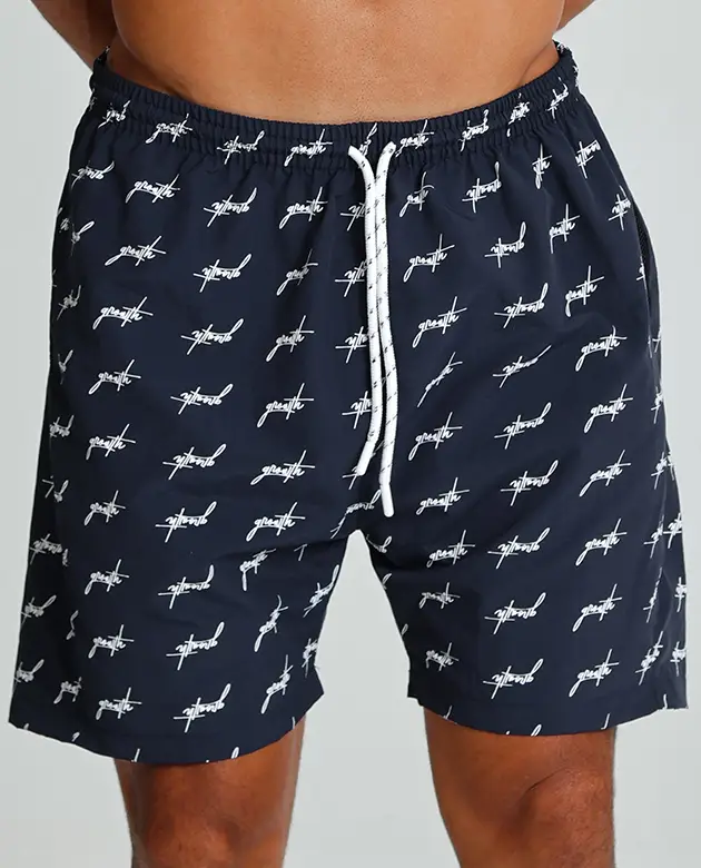 Short banho Growth Estampado Marinho com Off White
