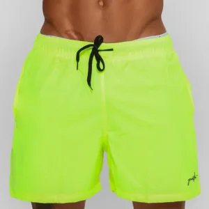 Short Banho Growth Manuscrito Amarelo Neon