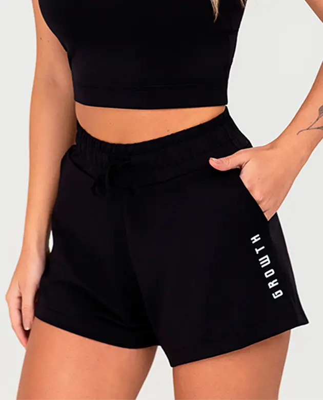 Short Growth Soltinho Com Elastico Preto